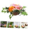 Levemolo Hanging Basket Outdoor Decor Artificial Flowers Baskets Pots Artificial Plants Indoor Coconuts Basket Hanging with Basket Home Wall Decors Plastic view 2