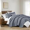 WDCOZY 100% Cotton Twin Size Quilt Set - Dusty Blue Pre-Washed Soft Lightweight Modern Bedspread, Farmhouse Country Rustic Coverlet, Textured Like Linen, Shabby Chic Gauze Bedding, 2 Pieces view 4