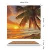 Coaster Sets 4 PCS Tropical Beach Palm Tree Sunset Drink Coasters for Coffee Table Absorbent Ceramic Coaster with Cork Base Square Coasters Non-Slip Cup Coaster 3.7x3.7x0.3 Inch view 2