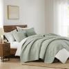 WDCOZY 100% Cotton Twin Size Quilt Set - Sage Green Pre-Washed Soft Lightweight Modern Bedspread, Farmhouse Country Rustic Coverlet, Textured Like Linen, Shabby Chic Gauze Bedding, 2 Pieces view 4