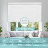 BERISSA Cordless Blackout Roller Shades for Windows Free-Stop Jacquard Fabric Windows Blinds with Cassette Valance,Thermal Insulated UV Protection Roller Blinds for Home Office,30" W x 68" H,White view 2