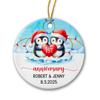 1St Anniversary Ceramic Ornament 2025, Personalized First Anniversary Christmas Ornaments Gifts for Husband Wife Boyfriend Girlfriend, Custom Names Penguin Couple Ornaments for Dating Anniversary view 1