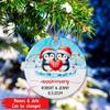 1St Anniversary Ceramic Ornament 2025, Personalized First Anniversary Christmas Ornaments Gifts for Husband Wife Boyfriend Girlfriend, Custom Names Penguin Couple Ornaments for Dating Anniversary view 2