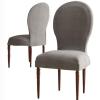 Dining Chairs Slipcovers With Round BackHigh End Velvet Curved Back Dining Chair CoverSet Of 4/2 Dining Room Chairs Covers Without Arms Modern Oval Side Chairs For Kitchen/Bedroom/Dining Room(Gray,2 view 1