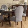 Dining Chairs Slipcovers With Round BackHigh End Velvet Curved Back Dining Chair CoverSet Of 4/2 Dining Room Chairs Covers Without Arms Modern Oval Side Chairs For Kitchen/Bedroom/Dining Room(Gray,2 view 2