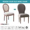 Dining Chairs Slipcovers With Round BackHigh End Velvet Curved Back Dining Chair CoverSet Of 4/2 Dining Room Chairs Covers Without Arms Modern Oval Side Chairs For Kitchen/Bedroom/Dining Room(Gray,2 view 3