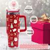 8PCS Pink Christmas Straw Toppers for Stanley Cups,3D Santa Claus Xmas Tree Straw Cover Caps for Stanley 30&40 Oz Tumbler,10mm 0.4in Reusable Soft Silicone Drinking Xmas Tips Lids for Christmas Gift view 2