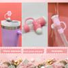 8PCS Pink Christmas Straw Toppers for Stanley Cups,3D Santa Claus Xmas Tree Straw Cover Caps for Stanley 30&40 Oz Tumbler,10mm 0.4in Reusable Soft Silicone Drinking Xmas Tips Lids for Christmas Gift view 3