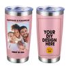 Personalized Custom Tumbler Print in USA 24 Pcs 20oz Stainless Steel Coffee Cup with Lid & Straw Double Wall Insulated Tumbler with Colorful Text Logo Photo view 1