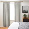 DotheDrape Faux Linen Pinch Pleat Back Tab Blackout Curtains 96 inches Long Thermal Insulated Black Out Pleated Linen Drapes for Living Room Bedroom, 40W x 96L, Light Gray, 1 Panel view 4