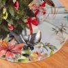 30" Christmas Tree Skirt Plush Xmas Tree Skirt Animals Lemur Flowers Pattern Tree Skirt Christmas Tree Mat for Holiday Xmas Tree Skirt Base Cover for Christmas New Year Decorations view 1