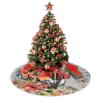 30" Christmas Tree Skirt Plush Xmas Tree Skirt Animals Lemur Flowers Pattern Tree Skirt Christmas Tree Mat for Holiday Xmas Tree Skirt Base Cover for Christmas New Year Decorations view 3