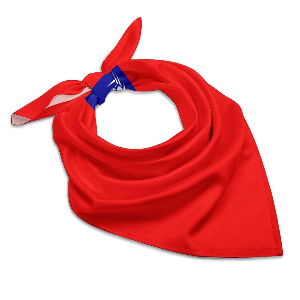Calculay Taiwan Flag Headband Shawl Wristband Decorative Hair Accessories Scarf Suitable for Events/Birthday/Wedding/Party Gifts 18"x18"