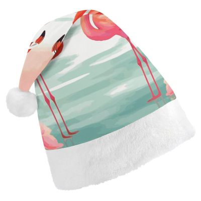 NWGHM Santa Hat Two Red Flamingos Christmas Hat Xmas Hat Novelty Xmas Holiday Hat Xmas Party Hat Headwear S Size