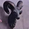 17.7Inch Wall Decor for Living Room,Animal Head Wall Decor, Faux Sheep Head Wall Hanging,Faux Taxidermy Animal Head Wall Art Pendant, Antique Animal Resin Wall Decoration, Home Wall Art Decoration Gifts (Black) view 2