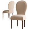 Dining Chairs Slipcovers With Round BackHigh End Velvet Curved Back Dining Chair CoverSet Of 4/2 Dining Room Chairs Covers Without Arms Modern Oval Side Chairs For Kitchen/Bedroom/Dining Room(Light view 1