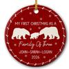 2026 Personalized My First Christmas As Family of Three Ornament, Bear Family of 3 Xmas Ceramic Ornament, New Family Christmas Tree Ornament, Bear Family Ornaments, Custom Names Family Ornament Xmas view 1