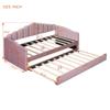 Bellemave Twin Size daybed with Trundle for Adults, Kids, Girls, Teens, daybeds with Trundle for Living Room, Velvet,Pink(Mattress not Included) view 2