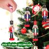 Cabilock Hanging Nutcracker Decorations Set of 6 Christmas Nutcracker Ornaments Wood Craft for Tree and Home Decor view 2