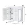 WELLFOR 40 x 30-in Bathroom Cabinet with Double-Side Mirrors, Wall Mounted Wood Mirror Storage Cabinet with 2 Soft-Close Door/ 4 Solid Wood Shelves, Anti-Fog Glass, Z-bar Hangs Vertically, White view 2