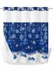 No Hook Shower Curtain with Snap in Liner Set Christmas Tree Shower Curtains for Bathroom Waterproof Fabric Blue Christmas Balls Bath Curtain with See Through Mesh Top Window for Hotel Spa 72x78 Inch view 1