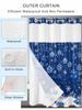 No Hook Shower Curtain with Snap in Liner Set Christmas Tree Shower Curtains for Bathroom Waterproof Fabric Blue Christmas Balls Bath Curtain with See Through Mesh Top Window for Hotel Spa 72x78 Inch view 3