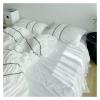 YUSIWOAL Girls Pleat Cotton Bedding Set Solid Bed Linen King Queen Twin Double Size Duvet Cover Sets, All Season(Bianco,King Size 2.0M Bed 4pcs) view 3