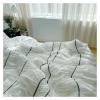 YUSIWOAL Girls Pleat Cotton Bedding Set Solid Bed Linen King Queen Twin Double Size Duvet Cover Sets, All Season(Bianco,King Size 2.0M Bed 4pcs) view 4