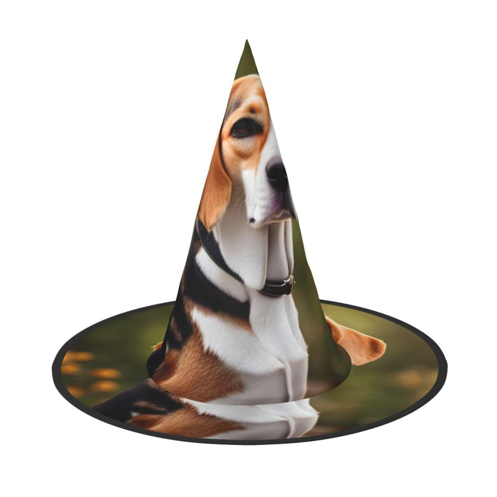 YANYU Beagle Dog Print Versatile Adult Halloween Hat Witch Hat Costume Lightweight Cosplay Halloween Decor