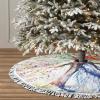 Christmas Christmas Tree Skirt,Reindeers Santa Claus Penguins,Xmas Tree Skirts for Christmas Decorations, New Year House Decoration Supplies,Brown 36" inches view 3