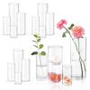 16 PCS Clear Cylinder Vases for Centerpieces | 4, 6, 8,10 Inch Tall Flower Vase for Wedding Decorations, Clear Floating Candle Vases in Bulk, Hurricane Candle Holdersfor Table, Home Dcor view 1