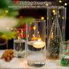 16 PCS Clear Cylinder Vases for Centerpieces | 4, 6, 8,10 Inch Tall Flower Vase for Wedding Decorations, Clear Floating Candle Vases in Bulk, Hurricane Candle Holdersfor Table, Home Dcor view 2