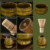 Matcha Bowl 7PCS/Set Matcha Whisk Set Includes Matcha Bowl, Bamboo Whisk, Whisk Holder, Matcha Sifter, Tea Scoop, Scoop Holder and Tea towel, Japanese Tea Set Yellow-Green view 2