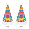 NWGHM Santa Hat Rainbow Hearts Pattern Christmas Hat Xmas Hat Novelty Xmas Holiday Hat Xmas Party Hat Headwear S Size view 3