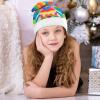 NWGHM Santa Hat Rainbow Hearts Pattern Christmas Hat Xmas Hat Novelty Xmas Holiday Hat Xmas Party Hat Headwear S Size view 4