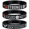 Sainstone Power of Faith Baseball Bible Verse Silicone Wristbands with Christian Inspirational Sayings JOSHUA 1:9 LUKE 1:37 ISAIAH 40:31, Sports Party Favors Gifts (Golden) view 1