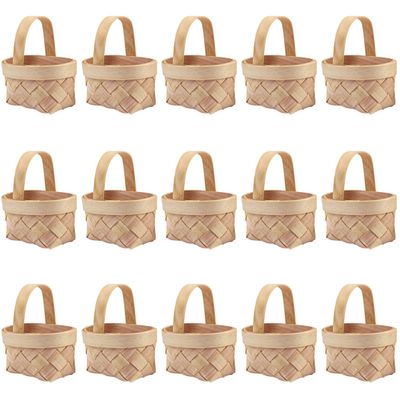 15Pcs Mini Woven Baskets with Handles for Wedding Party Favors