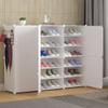 KWOKING Large Capacity Non-Stackable Plastic Adjustable-Tier Shoe Storage Cabinet Adjustable Shoe Rack Household Space-Saving Shoe Cabinet Dormitory Magnetic Door Cabinet White 49" L x 13" W x 37" H view 1