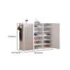 KWOKING Large Capacity Non-Stackable Plastic Adjustable-Tier Shoe Storage Cabinet Adjustable Shoe Rack Household Space-Saving Shoe Cabinet Dormitory Magnetic Door Cabinet White 49" L x 13" W x 37" H view 2
