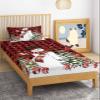 3 Piece Twin Sheet Set Red Christmas Snowman Sheets Set for Twin Size Bed, Soft Microfiber Bed Sheets Cooling Snowflake Xmas Tree Elk Black Buffalo Plaid Sheets, Fitted Sheet Deep Pocket, Pillowcases view 3