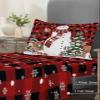 3 Piece Twin Sheet Set Red Christmas Snowman Sheets Set for Twin Size Bed, Soft Microfiber Bed Sheets Cooling Snowflake Xmas Tree Elk Black Buffalo Plaid Sheets, Fitted Sheet Deep Pocket, Pillowcases view 4