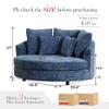 Aoiy & Wifon 59.8" W Oversized Barrel Chair, Round Accent Chair with Wheels, Extra Large Living Room Chair, Knitted Chenille, Blue view 2