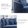 Aoiy & Wifon 59.8" W Oversized Barrel Chair, Round Accent Chair with Wheels, Extra Large Living Room Chair, Knitted Chenille, Blue view 4