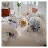 YUSIWOAL Bed Four Pieces Set, Winter Fleece Fabric Lace Bedding Set Flannel Duvet Cover Bed Sheet Pillowcase(1,Queen) view 4