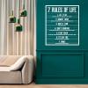 7 Rules of Life Metal Wall Art, Motivational Metal Wall Decor, Inspirational Quotes Metal Wall Art, 7 Rules of Life Wall Hanging, Positive Sayings Wall Decor, Home Office Wall Decor (White, 30"x25" | 75x63cm) view 1