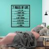 7 Rules of Life Metal Wall Art, Motivational Metal Wall Decor, Inspirational Quotes Metal Wall Art, 7 Rules of Life Wall Hanging, Positive Sayings Wall Decor, Home Office Wall Decor (White, 30"x25" | 75x63cm) view 3