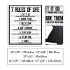 7 Rules of Life Metal Wall Art, Motivational Metal Wall Decor, Inspirational Quotes Metal Wall Art, 7 Rules of Life Wall Hanging, Positive Sayings Wall Decor, Home Office Wall Decor (White, 30"x25" | 75x63cm) view 4