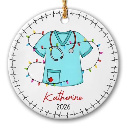 Personalized Nurse Ceramic Ornament Christmas 2026, Future Nurse Ornaments, Nursing Graduation Ornament Gift, Custom Name Year Xmas Ornament Gifts for Nurses RN Doctor Women, RN Xmas Tree Ornament