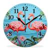 Kyvita Analog Wall Clock Non-Ticking Sweep Movement Wall Clocks Battery Operated Decor Clocks for Bedroom,Kitchen,Office-Two Flamingo Lovely(12inch) view 1