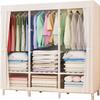 EVXOIJM Solid Wood Folding Wardrobe Doors,Portable Assembly Canvas Effect Wardrobe Solid Color Fabric Clothes Storage Rack view 1